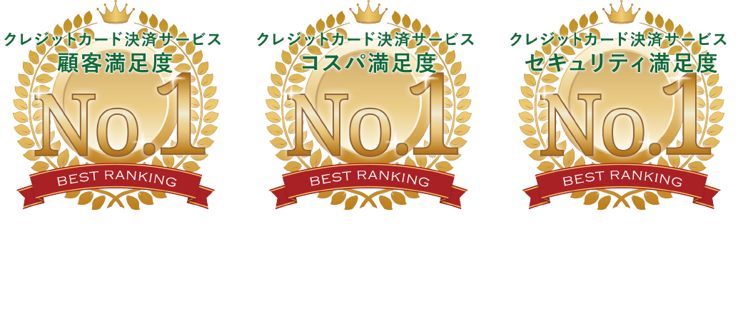 クレジットカード決済サービス顧客満足度No.1